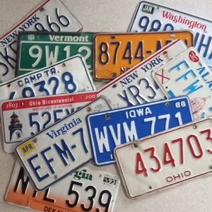 Old license plates